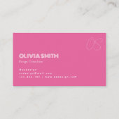 Einfache elegante rosa Minimalistische Visitenkart Visitenkarte (Rückseite)