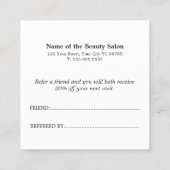 Einfache elegante rosa Musterkarte Empfehlungskarte (Rückseite)