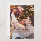 Einfache Elegante Rosa Rahmen Foto Weihnachten (Vorderseite)