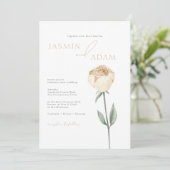 Einfache, elegante Rosa Rose Blumenhochzeit Einladung (Stehend Vorderseite)