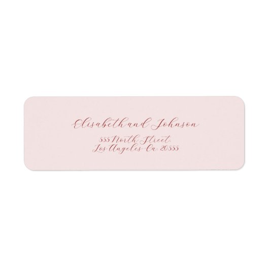 Einfache, elegante, rosa Rücksendeadresse (Vorne)