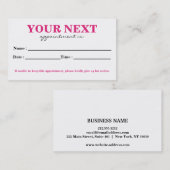 Einfache elegante Rosa Schönheitskarte Terminkarte (Vorne/Hinten)