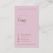 Einfache elegante rosa Social Media LinkedIn Visitenkarte (Rückseite)