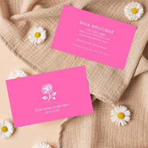 Einfache Elegante Rosa und Rose nach Maß Visitenkarte