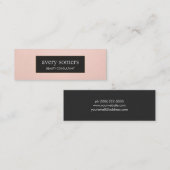 Einfache elegante Rosa- und Schwarz-Schönheitsküns Mini Visitenkarte (Vorne/Hinten)