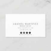 Einfache elegante Rosa Wasserfarben Social Media Visitenkarte (Rückseite)