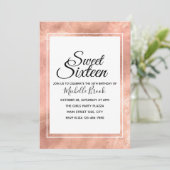 Einfache Elegante Rose 16 . Geburtstag Einladung (Stehend Vorderseite)