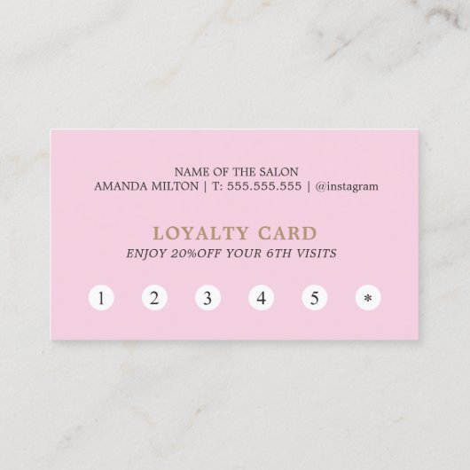 Einfache Elegante Rose Beauty Salon Treuekarte (Rückseite)