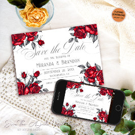 Einfache Elegante Rose Blumenhochzeit Save The Date