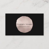 Einfache elegante Rose Gold Circle Black Visitenkarte (Vorderseite)