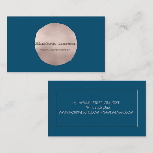 Einfache Elegante Rose Gold Circle Visitenkarte (Vorne/Hinten)