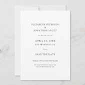 Einfache Elegante Rose Gold Custom Foto Wedding Save The Date (Rückseite)