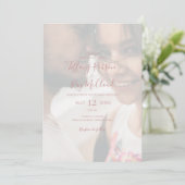 Einfache Elegante Rose Gold Foto Lässig Hochzeit Einladung (Stehend Vorderseite)