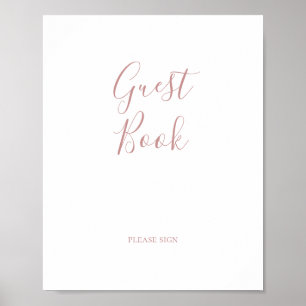 Einfache Elegante Rose Gold Gästebuchsignatur Poster