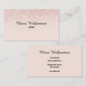 Einfache Elegante Rose Gold Glitzer Script Visitenkarte (Vorne/Hinten)