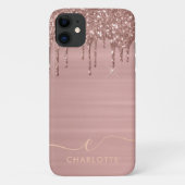 Einfache Elegante Rose Gold Glitzer Tropfen Indivi Case-Mate iPhone Hülle (Rückseite)
