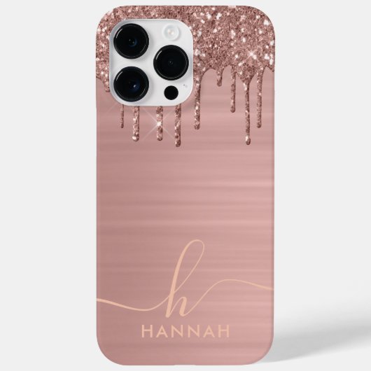 Einfache Elegante Rose Gold Glitzer Tropfen Indivi Case-Mate iPhone Hülle (Rückseite)