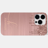 Einfache Elegante Rose Gold Glitzer Tropfen Indivi Case-Mate iPhone Hülle (Rückseite (Horizontal))