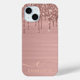 Einfache Elegante Rose Gold Glitzer Tropfen Indivi Case-Mate iPhone Hülle