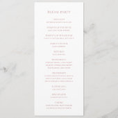 Einfache Elegante Rose Gold-Hochzeit-Programm Programm (Rückseite)