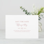 Einfache Elegante Rose Gold Horizontal Save the Da Date (Stehend Vorderseite)