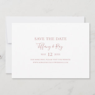 Einfache Elegante Rose Gold Horizontal Save the Da Save The Date