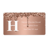 Einfache Elegante Rose Gold Monogram Erstrückgabe (Vorne)