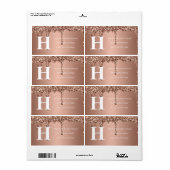 Einfache Elegante Rose Gold Monogram Erstrückgabe (Vorne)