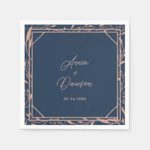 Einfache Elegante Rose Gold & Navy Hochzeit