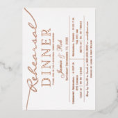 Einfache Elegante Rose Gold Probe Abendessen Folieneinladung (Vorderseite)