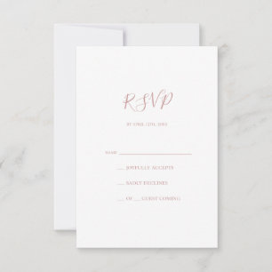 Einfache Elegante Rose Gold RSVP Karte