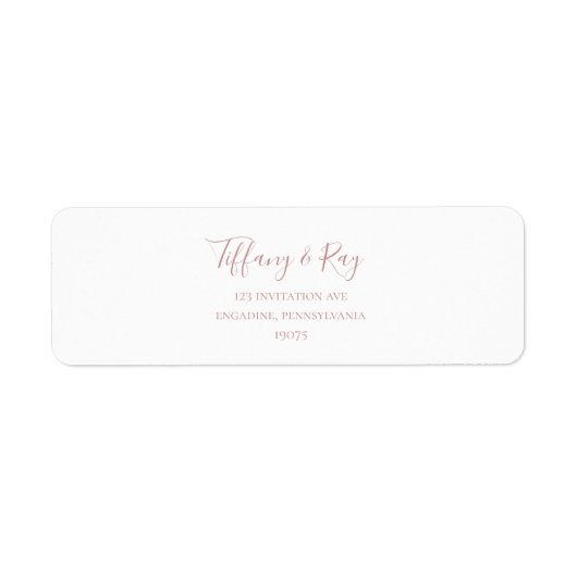 Einfache Elegante Rose Gold Rücksendeadresse (Vorne)