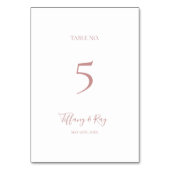 Einfache Elegante Rose Gold Tischnummer (Rückseite)