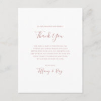 Einfache Elegante Rose Gold Vielen Dank Empfang Ca