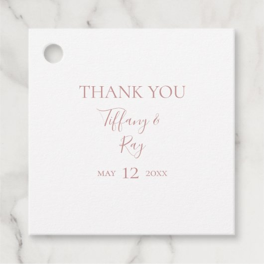 Einfache elegante Rose Gold Vielen Dank für Ihre L Geschenkanhänger (Vorderseite)