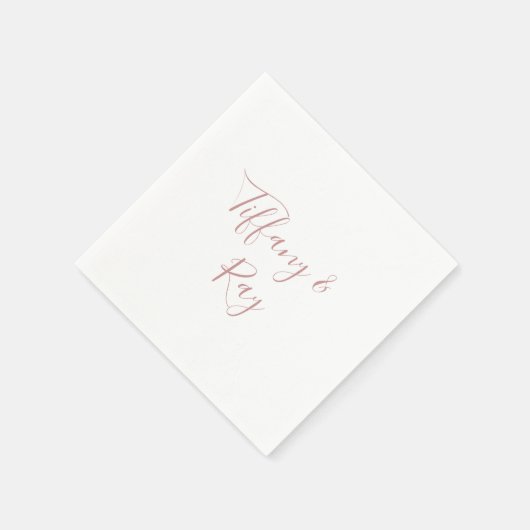 Einfache Elegante Rose Gold Wedding Napkins Serviette (Ecke)