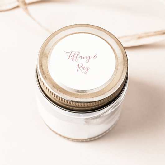 Einfache elegante Rose Gold Wedding Umschlag Aufkl Runder Aufkleber