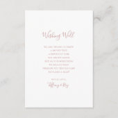 Einfache elegante Rose Gold Wedding Well Well Card Begleitkarte (Vorderseite)