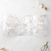 Einfache elegante Rose Goldene Marmorprospekte Dreifach Gefaltete Karte (Innenseite)