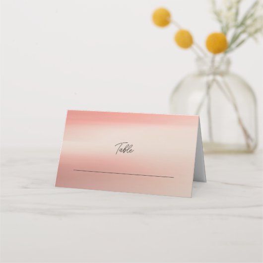 Einfache elegante Rose Hochzeitstisch-Platzkarte Platzkarte (Vorderseite)