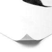 Einfache elegante Rose in Schwarz-Graphit-Stift Poster (Ecke)