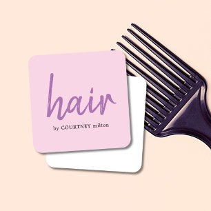 Einfache Elegante Rose Lila Haarstühle Quadratische Visitenkarte