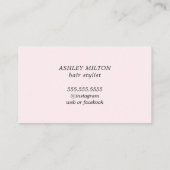 Einfache Elegante Rose Schöne Weinkarte Terminkarte (Rückseite)