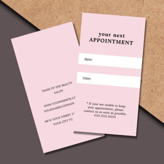 Einfache Elegante Rose Weiße Schönheit Ernennung Terminkarte