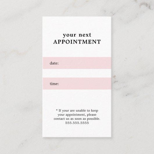 Einfache Elegante Rose Weiße Schönheit Ernennung Terminkarte (Vorderseite)