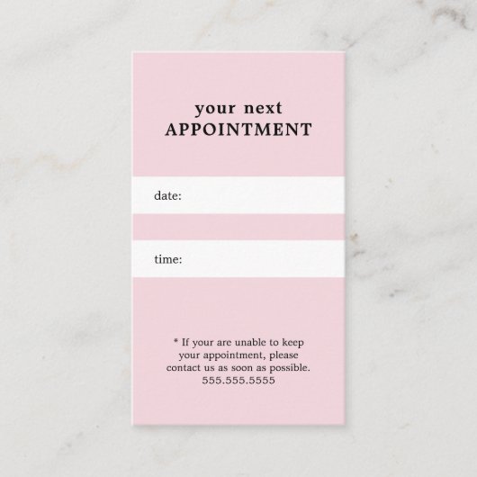 Einfache Elegante Rose Weiße Schönheit Ernennung Terminkarte (Vorderseite)