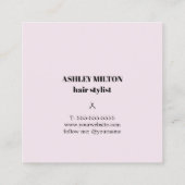 Einfache Elegante Rose Weißer Friseur Salon Terminkarte (Rückseite)