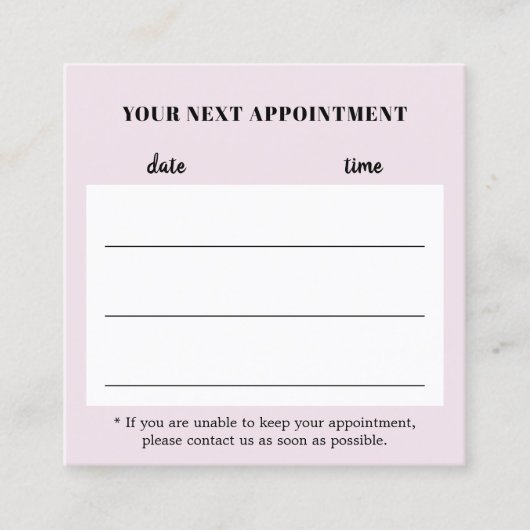 Einfache Elegante Rose Weißer Friseur Salon Terminkarte (Vorderseite)