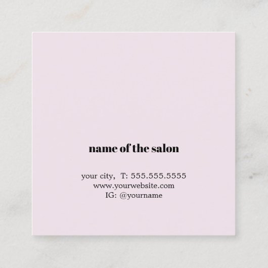 Einfache Elegante Rose Weißer Friseur Salon Terminkarte (Rückseite)