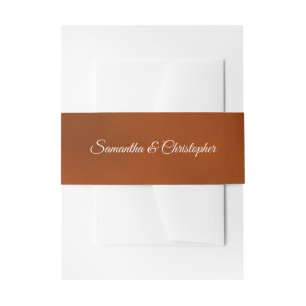 Einfache Elegante Rost Orange Hochzeit Einladungsbanderole